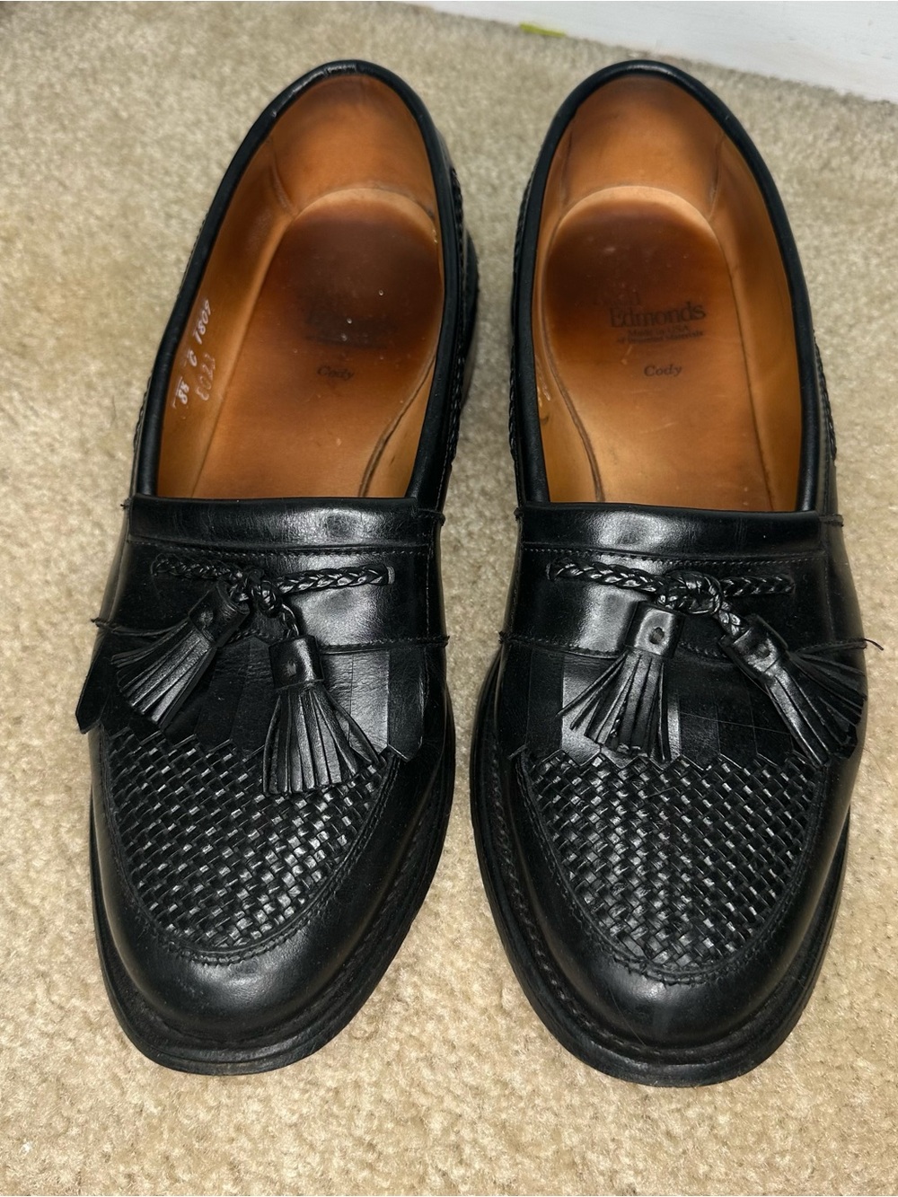 Allen Edmonds Cody Leather Kiltie Tassel Loafers Black Men's Size 8.5 C